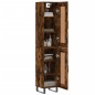 vidaXL Aparador de madera contrachapada roble ahumado 34,5x34x180 cm vidaXL Aparador de madera contrachapada roble ahumado 34,5x34x180 cm