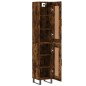 vidaXL Aparador de madera contrachapada roble ahumado 34,5x34x180 cm vidaXL Aparador de madera contrachapada roble ahumado 34,5x34x180 cm