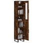 vidaXL Aparador de madera contrachapada roble ahumado 34,5x34x180 cm vidaXL Aparador de madera contrachapada roble ahumado 34,5x34x180 cm