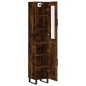 vidaXL Aparador de madera contrachapada roble ahumado 34,5x34x180 cm vidaXL Aparador de madera contrachapada roble ahumado 34,5x34x180 cm
