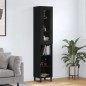vidaXL Aparador de madera contrachapada negro 34,5x34x180 cm vidaXL Aparador de madera contrachapada negro 34,5x34x180 cm
