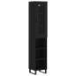 vidaXL Aparador de madera contrachapada negro 34,5x34x180 cm vidaXL Aparador de madera contrachapada negro 34,5x34x180 cm