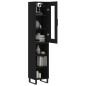 vidaXL Aparador de madera contrachapada negro 34,5x34x180 cm vidaXL Aparador de madera contrachapada negro 34,5x34x180 cm