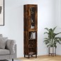 vidaXL Aparador de madera contrachapada roble ahumado 34,5x34x180 cm vidaXL Aparador de madera contrachapada roble ahumado 34,5x34x180 cm