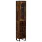 vidaXL Aparador de madera contrachapada roble ahumado 34,5x34x180 cm vidaXL Aparador de madera contrachapada roble ahumado 34,5x34x180 cm