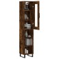 vidaXL Aparador de madera contrachapada roble ahumado 34,5x34x180 cm vidaXL Aparador de madera contrachapada roble ahumado 34,5x34x180 cm