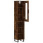 vidaXL Aparador de madera contrachapada roble ahumado 34,5x34x180 cm vidaXL Aparador de madera contrachapada roble ahumado 34,5x34x180 cm