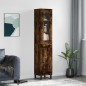 vidaXL Aparador de madera contrachapada roble ahumado 34,5x34x180 cm vidaXL Aparador de madera contrachapada roble ahumado 34,5x34x180 cm