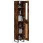 vidaXL Aparador de madera contrachapada roble ahumado 34,5x34x180 cm vidaXL Aparador de madera contrachapada roble ahumado 34,5x34x180 cm
