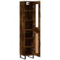 vidaXL Aparador de madera contrachapada roble ahumado 34,5x34x180 cm vidaXL Aparador de madera contrachapada roble ahumado 34,5x34x180 cm
