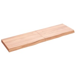 vidaXL Tablero mesa madera roble tratada marrón claro 140x40x(2-6) cm