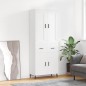 vidaXL Aparador alto madera contrachapada blanco 69,5x34x180 cm