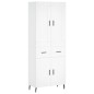 vidaXL Aparador alto madera contrachapada blanco 69,5x34x180 cm