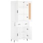 vidaXL Aparador alto madera contrachapada blanco 69,5x34x180 cm