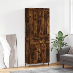 vidaXL Aparador alto madera contrachapada roble ahumado 69,5x34x180 cm