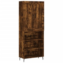 vidaXL Aparador alto madera contrachapada roble ahumado 69,5x34x180 cm