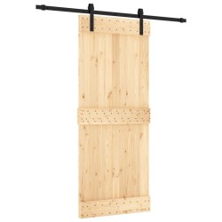 vidaXL Puerta corredera con herrajes madera maciza de pino 85x210 cm