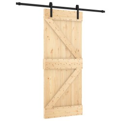 vidaXL Puerta corredera con herrajes madera maciza de pino 85x210 cm