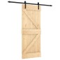 vidaXL Puerta corredera con herrajes madera maciza de pino 85x210 cm vidaXL Puerta corredera con herrajes madera maciza de pino 85x210 cm