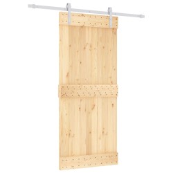 vidaXL Puerta corredera con herrajes madera maciza de pino 90x210 cm