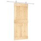 vidaXL Puerta corredera con herrajes madera maciza de pino 90x210 cm vidaXL Puerta corredera con herrajes madera maciza de pino 90x210 cm