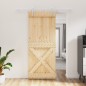 vidaXL Puerta corredera con herrajes madera maciza de pino 85x210 cm vidaXL Puerta corredera con herrajes madera maciza de pino 85x210 cm