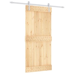 vidaXL Puerta corredera con herrajes madera maciza de pino 95x210 cm