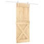 vidaXL Puerta corredera con herrajes madera maciza de pino 80x210 cm vidaXL Puerta corredera con herrajes madera maciza de pino 80x210 cm