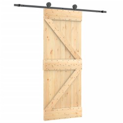 vidaXL Puerta corredera con herrajes madera maciza de pino 70x210 cm
