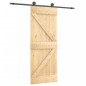 vidaXL Puerta corredera con herrajes madera maciza de pino 70x210 cm vidaXL Puerta corredera con herrajes madera maciza de pino 70x210 cm