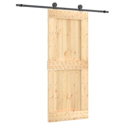 vidaXL Puerta corredera con herrajes madera maciza de pino 85x210 cm
