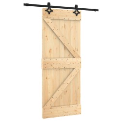 vidaXL Puerta corredera con herrajes madera maciza de pino 85x210 cm