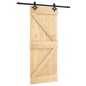 vidaXL Puerta corredera con herrajes madera maciza de pino 85x210 cm