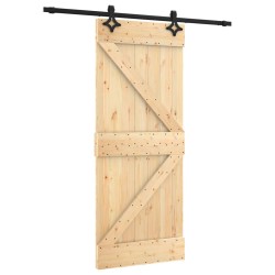 vidaXL Puerta corredera con herrajes madera maciza de pino 85x210 cm