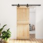 vidaXL Puerta corredera con herrajes madera maciza de pino 80x210 cm
