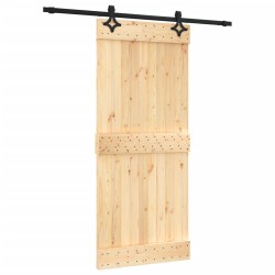 vidaXL Puerta corredera con herrajes madera maciza de pino 90x210 cm