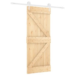 vidaXL Puerta corredera con herrajes madera maciza de pino 85x210 cm
