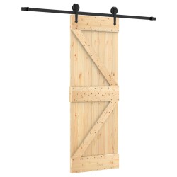 vidaXL Puerta corredera con herrajes madera maciza de pino 70x210 cm
