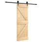 vidaXL Puerta corredera con herrajes madera maciza de pino 70x210 cm vidaXL Puerta corredera con herrajes madera maciza de pino 70x210 cm