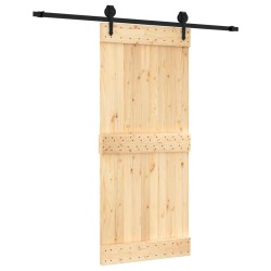 vidaXL Puerta corredera con herrajes madera maciza de pino 90x210 cm