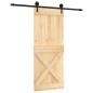 vidaXL Puerta corredera con herrajes madera maciza de pino 85x210 cm vidaXL Puerta corredera con herrajes madera maciza de pino 85x210 cm