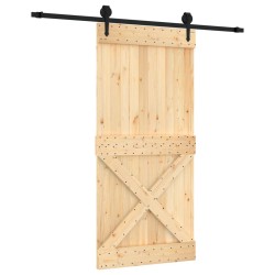 vidaXL Puerta corredera con herrajes madera maciza de pino 95x210 cm