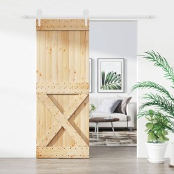 vidaXL Puerta corredera con herrajes madera maciza de pino 80x210 cm