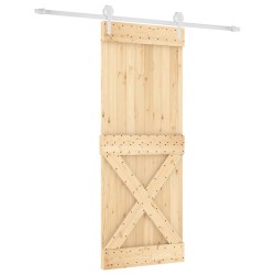 vidaXL Puerta corredera con herrajes madera maciza de pino 80x210 cm