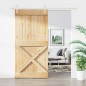 vidaXL Puerta corredera con herrajes madera maciza de pino 100x210 cm vidaXL Puerta corredera con herrajes madera maciza de pino 100x210 cm