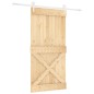 vidaXL Puerta corredera con herrajes madera maciza de pino 100x210 cm vidaXL Puerta corredera con herrajes madera maciza de pino 100x210 cm