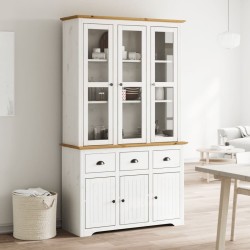 vidaXL Aparador alto BODO madera pino blanco marrón 115,5x43x200,5 cm
