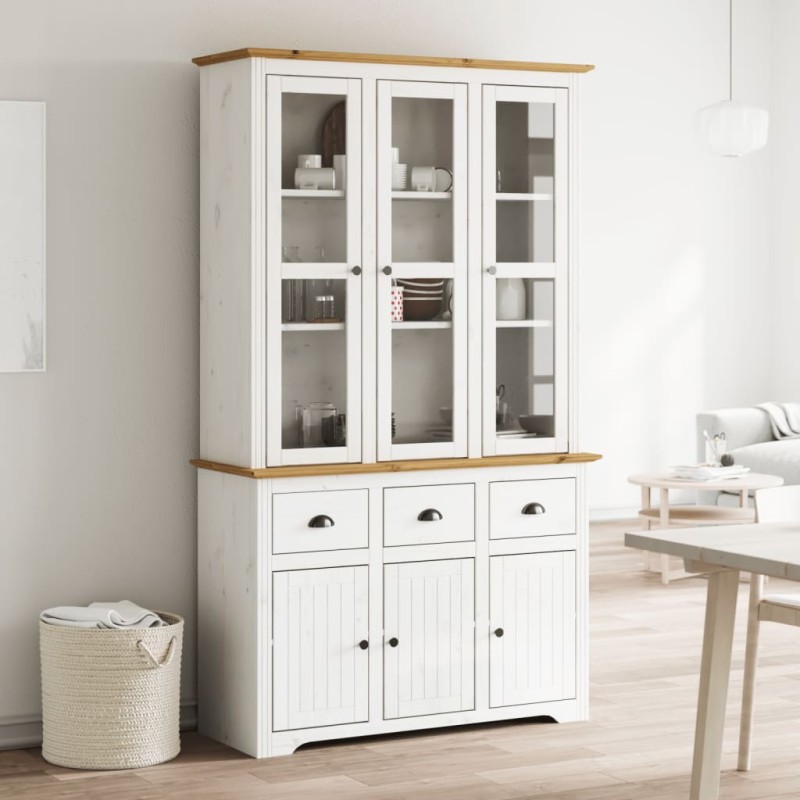 vidaXL Aparador alto BODO madera pino blanco marrón 115,5x43x200,5 cm vidaXL Aparador alto BODO madera pino blanco marrón 115,5x43x200,5 cm