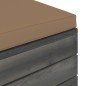vidaXL Otomana de palets de jardín con cojín gris taupe madera de pino vidaXL Otomana de palets de jardín con cojín gris taupe madera de pino