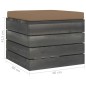 vidaXL Otomana de palets de jardín con cojín gris taupe madera de pino vidaXL Otomana de palets de jardín con cojín gris taupe madera de pino
